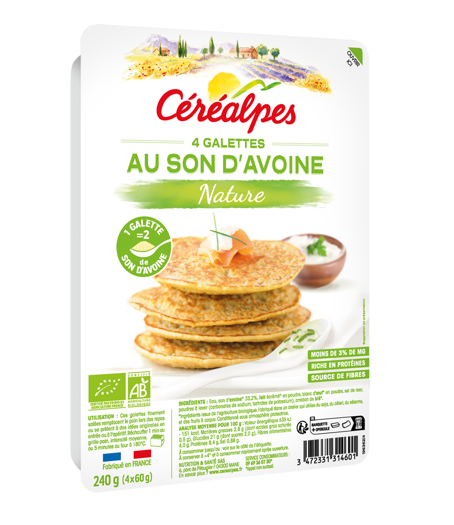 Galettes au Son d'Avoine nature - Céréalpes