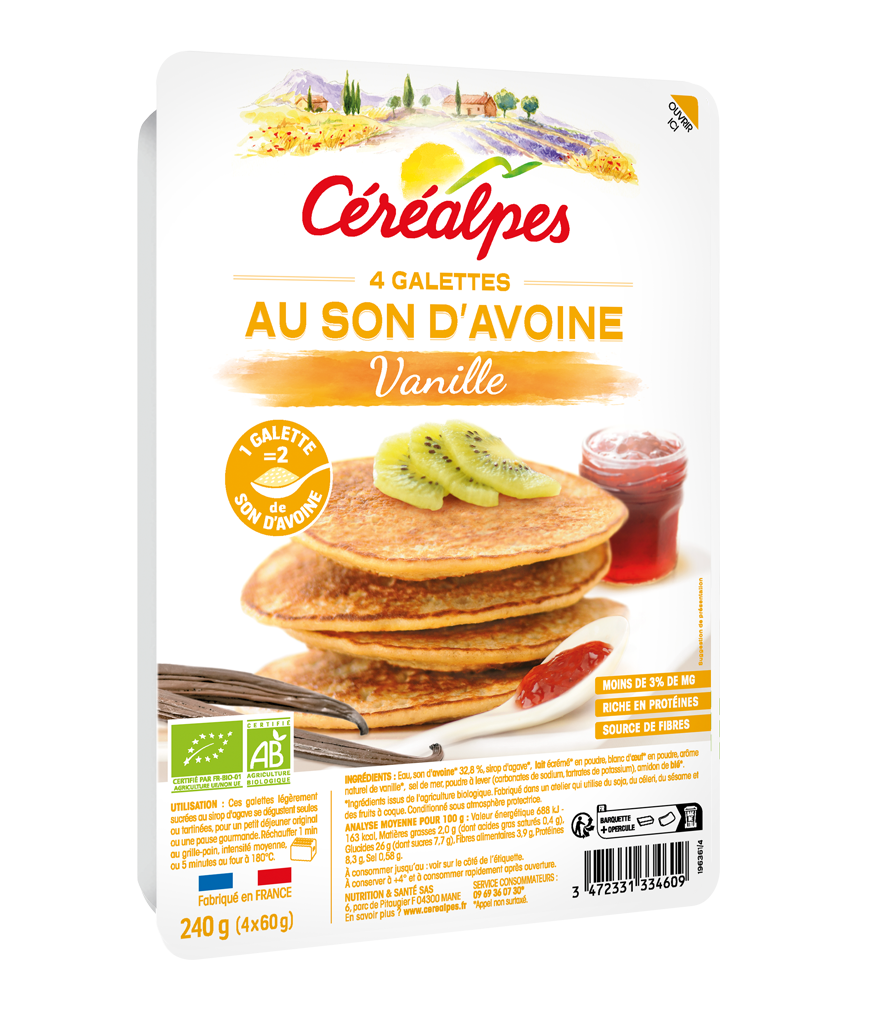 Galettes au Son d'Avoine vanille - Céréalpes